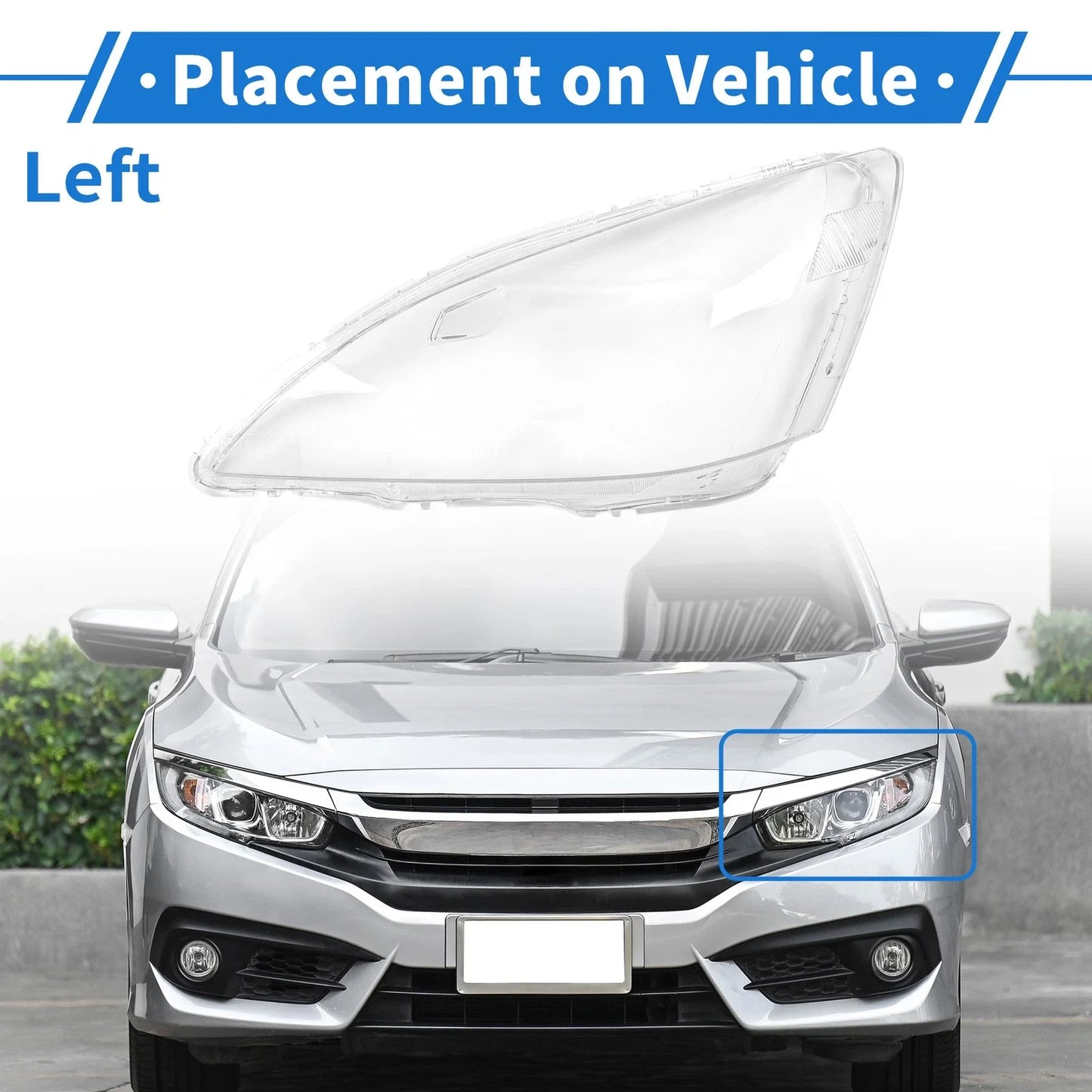 Car Front Left Headlight Lens Cover for Honda Accord (2003-2007)