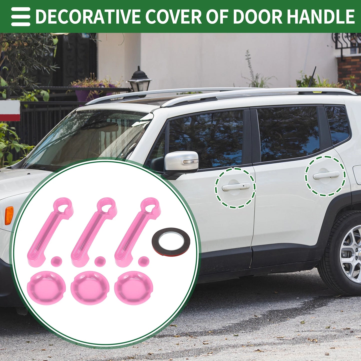 Set of 2 Exterior Door Handle Covers for Jeep Wrangler JK (2007–2017) ABS Pink