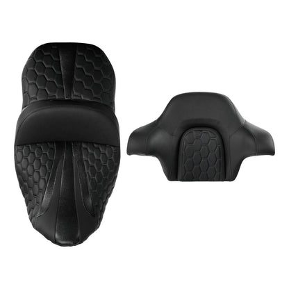 Driver Passenger Gel Seat Backrest for Harley CVO Street Road Glide (2014-2023)