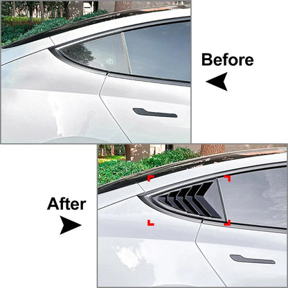 Rear Window Side Vent Shutter Louver Cover Trim for Tesla Model 3, Y (2017-2023)