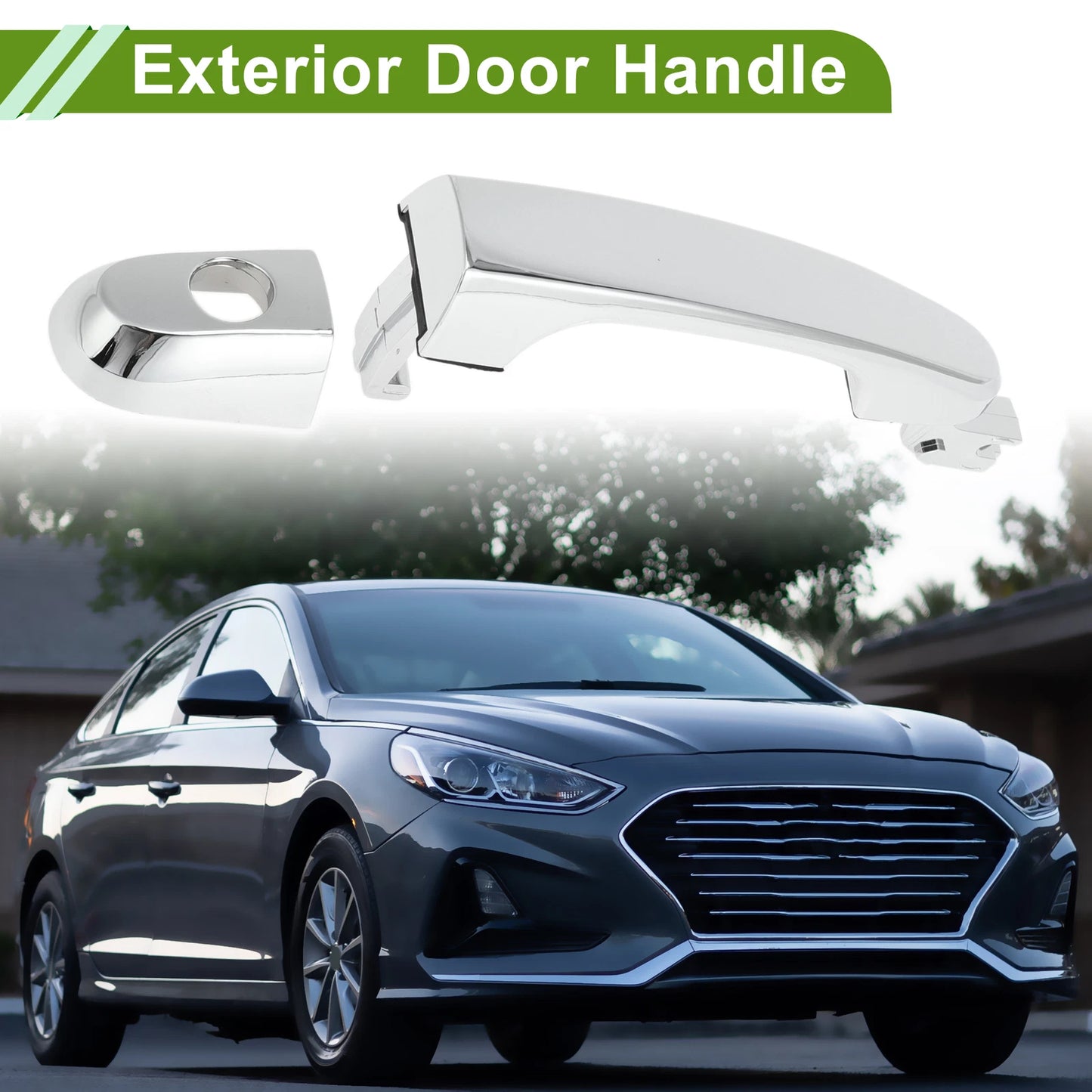 Exterior Door Handle for Hyundai Kia (No. 826511F000) Front Left Silver Tone