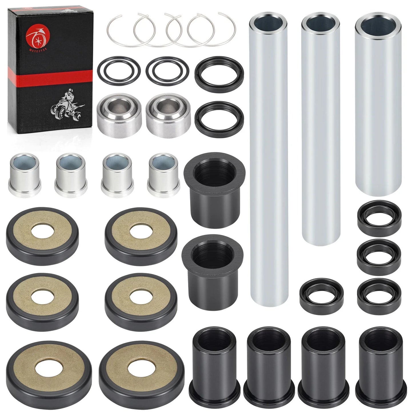 2 x Rear Upper & Lower A-Arm Bushing Shaft Kit for Honda Rincon (2003–2009)
