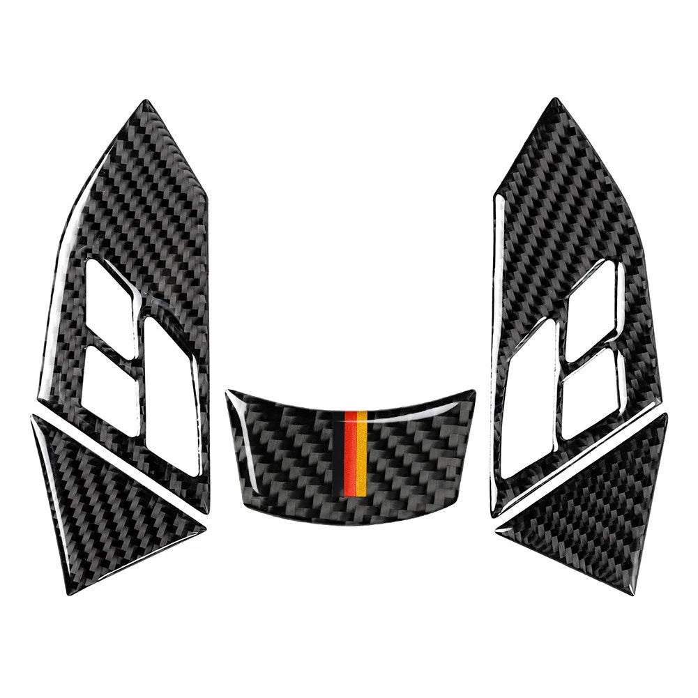 Carbon Fiber Look Steering Wheel Cover Trim for BMW 5 Series E60 E61 (2003–2010)