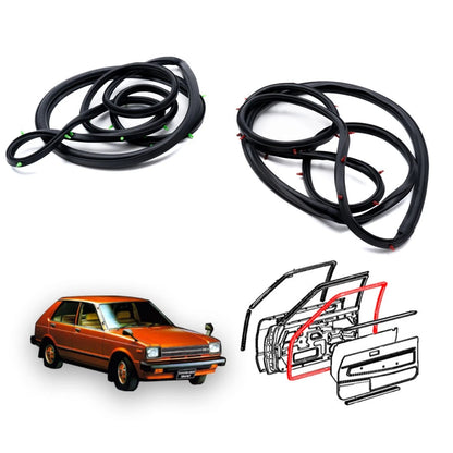 Set of 2 Front Door Weatherstrip Seals for Toyota Starlet (1978–1984)