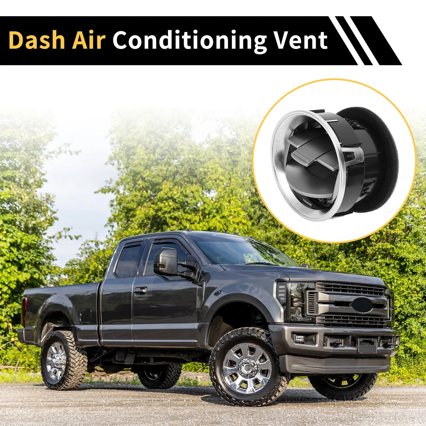 Dash AC Heater Air Vent for Ford F150 (2009–2014) Center Outlet Matte Black