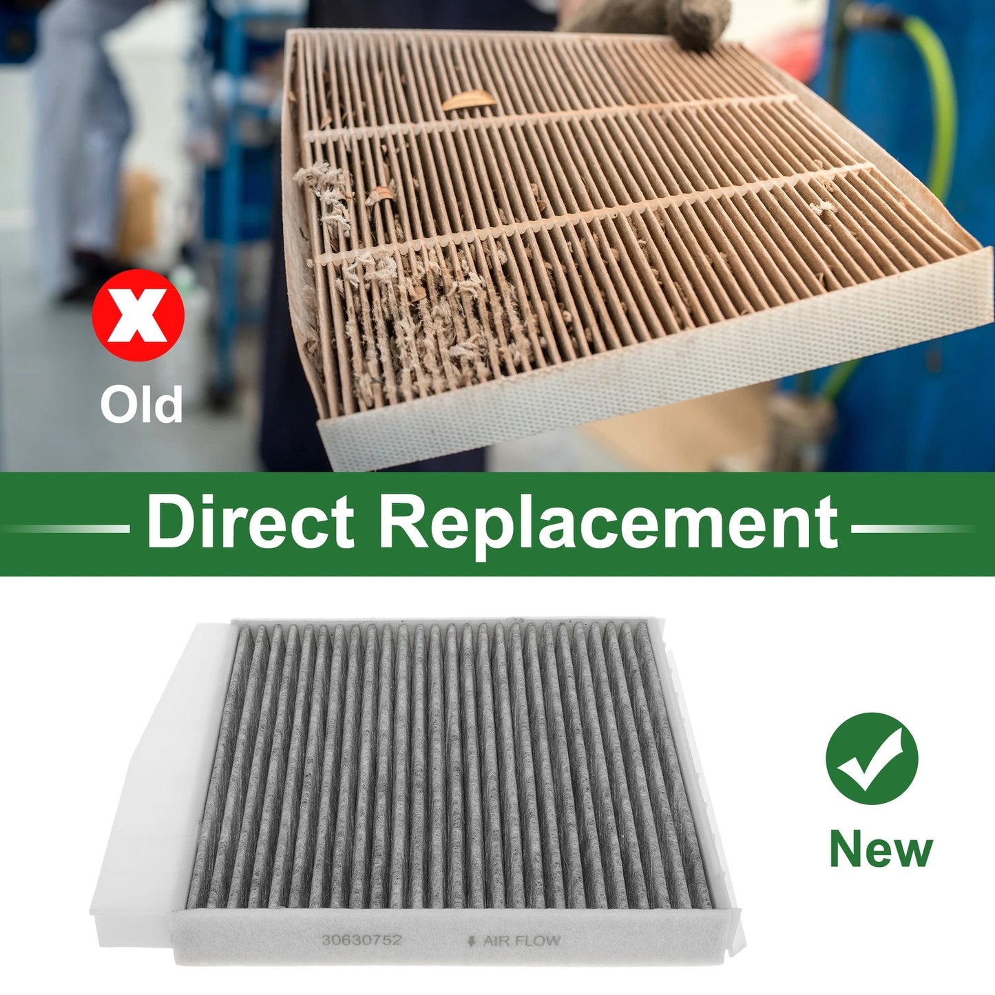 Cabin Air Filter for Volvo S60 I (2000–2010) - Part No. 92046267