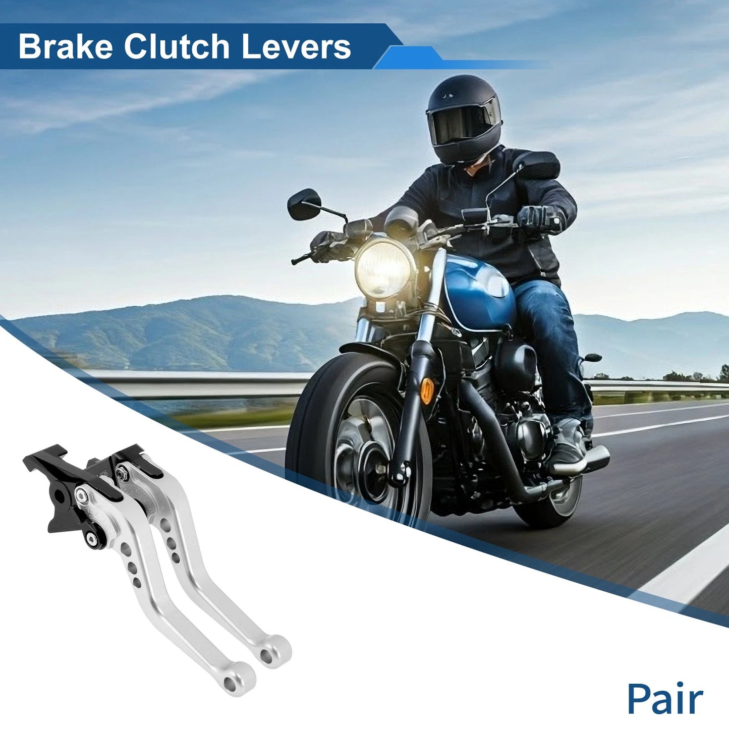 Adjustable Short Brake Clutch Levers for Honda CB599/CB600 (2002–2007) Silver Tone