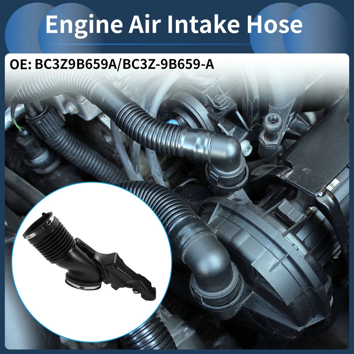 Engine Air Intake Hose for Ford F-250 Super Duty (2017–2022) No.BC3Z9B659A Rubber