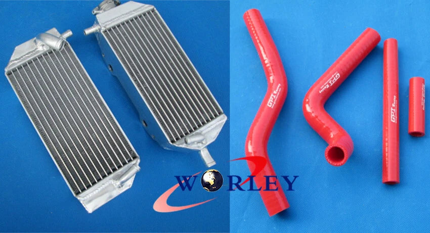 Aluminum Radiator with Blue Hose for Suzuki RM125 (2001–2008)