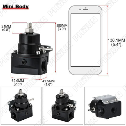 Universal Black AN8 Fuel Pressure Regulator with Boost & Fittings