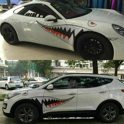 59'' / Exterior Side Door Decal / Shark Mouth Teeth Sticker Vinyl for Car