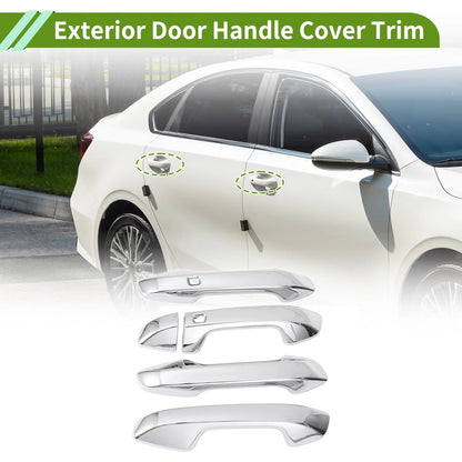 Exterior Door Handle Cover Trim for KIA Forte (2019–2023) Silver ABS