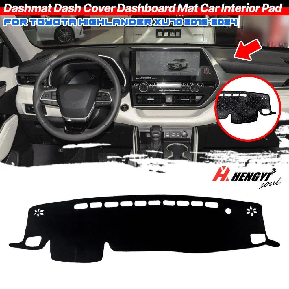 Dashboard Dash Mat Anti-Sun Cover Pad for Toyota Highlander XU70 (2019–2024)