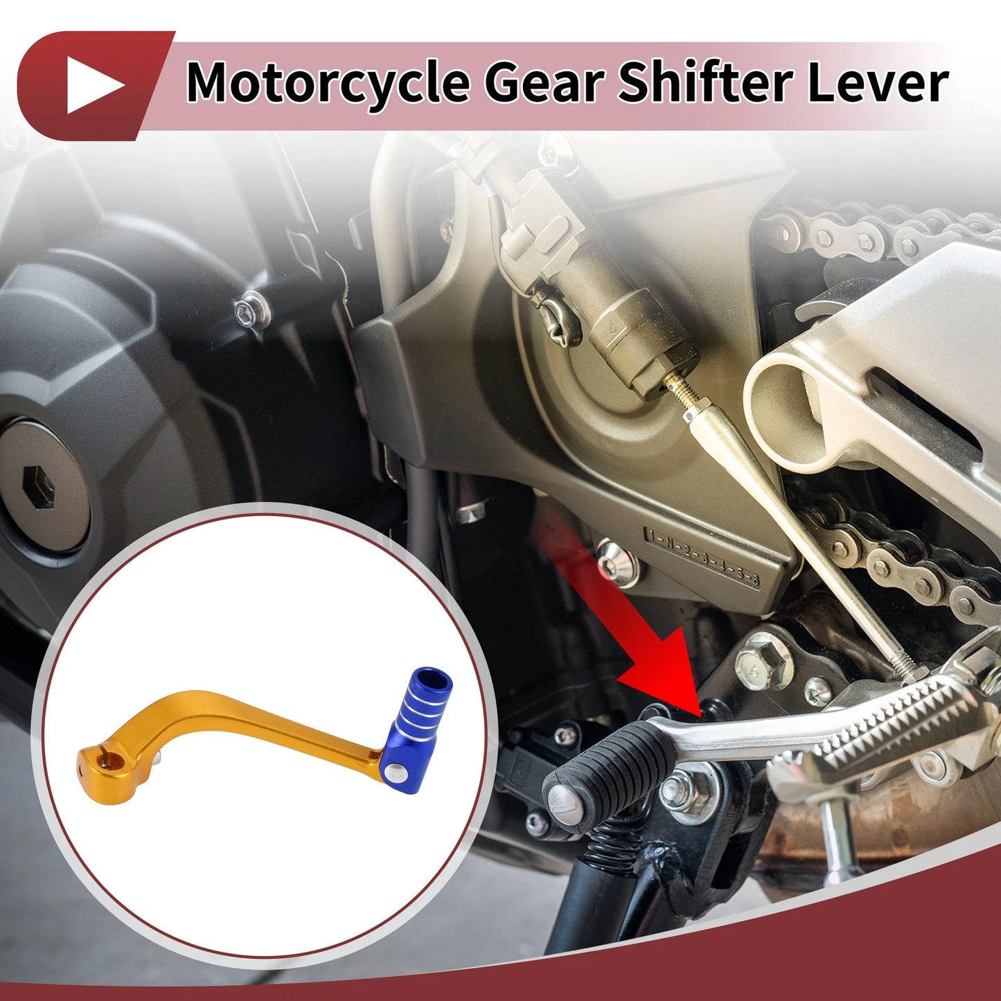 Folding Gear Shifter Lever for Honda CRF110F (2013–2018) Gold Tone