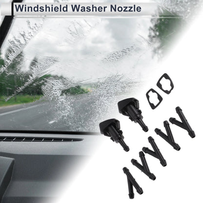 Windshield Washer Nozzle Set of 6 w/ Hose Connector for Jeep (No. 5303834AB)