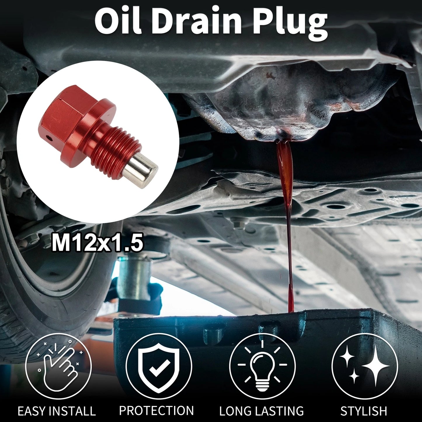 M12*1.5 Oil Drain Plug for Universal Applications (1 Pc)