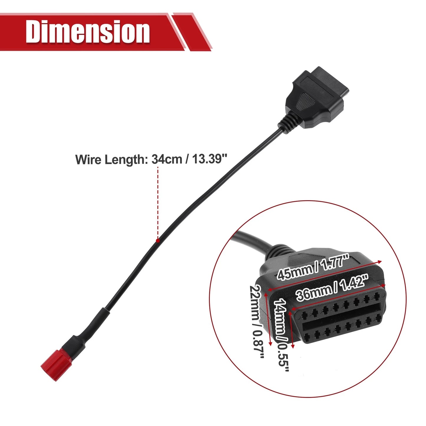 6 Pin to OBDII Cable Adapter for Yamaha, Harley Davidson