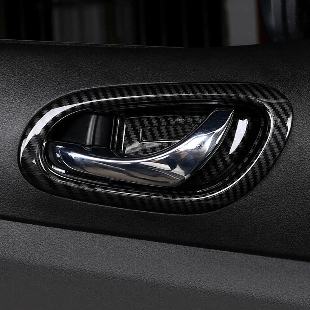 Carbon Black Interior Door Bowl Cover Trim for Nissan Navara NP300 (2015-2021)