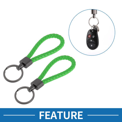 Car Keychain with Ring for Home and Car Keys (Leather)