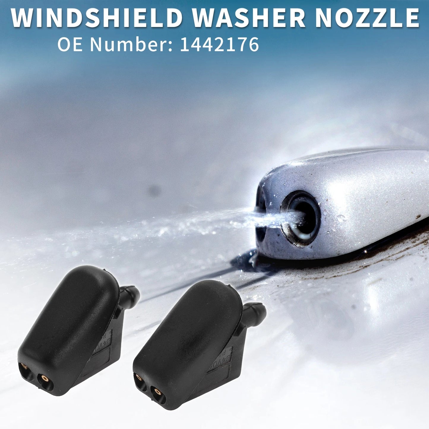 Set of 2 Front Windshield Washer Nozzles No. 1442176 for Ford Fiesta (2001–2007)