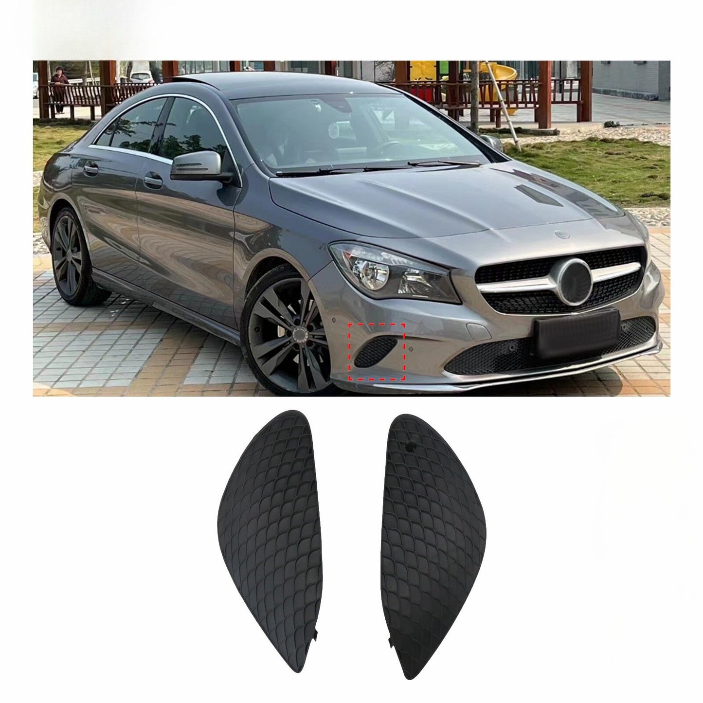 2X Front Bumper Side Grill Covers for Mercedes Benz CLA250 (2019–2023)