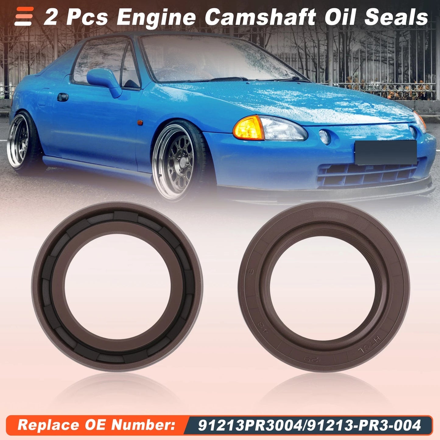 2X Camshaft Cam Seals for Honda Civic Prelude Acura Integra (91213-PR3-004)
