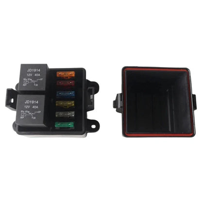 Fuse Box 6-Circuit 2 Relays Electrical for Truck RV Marine