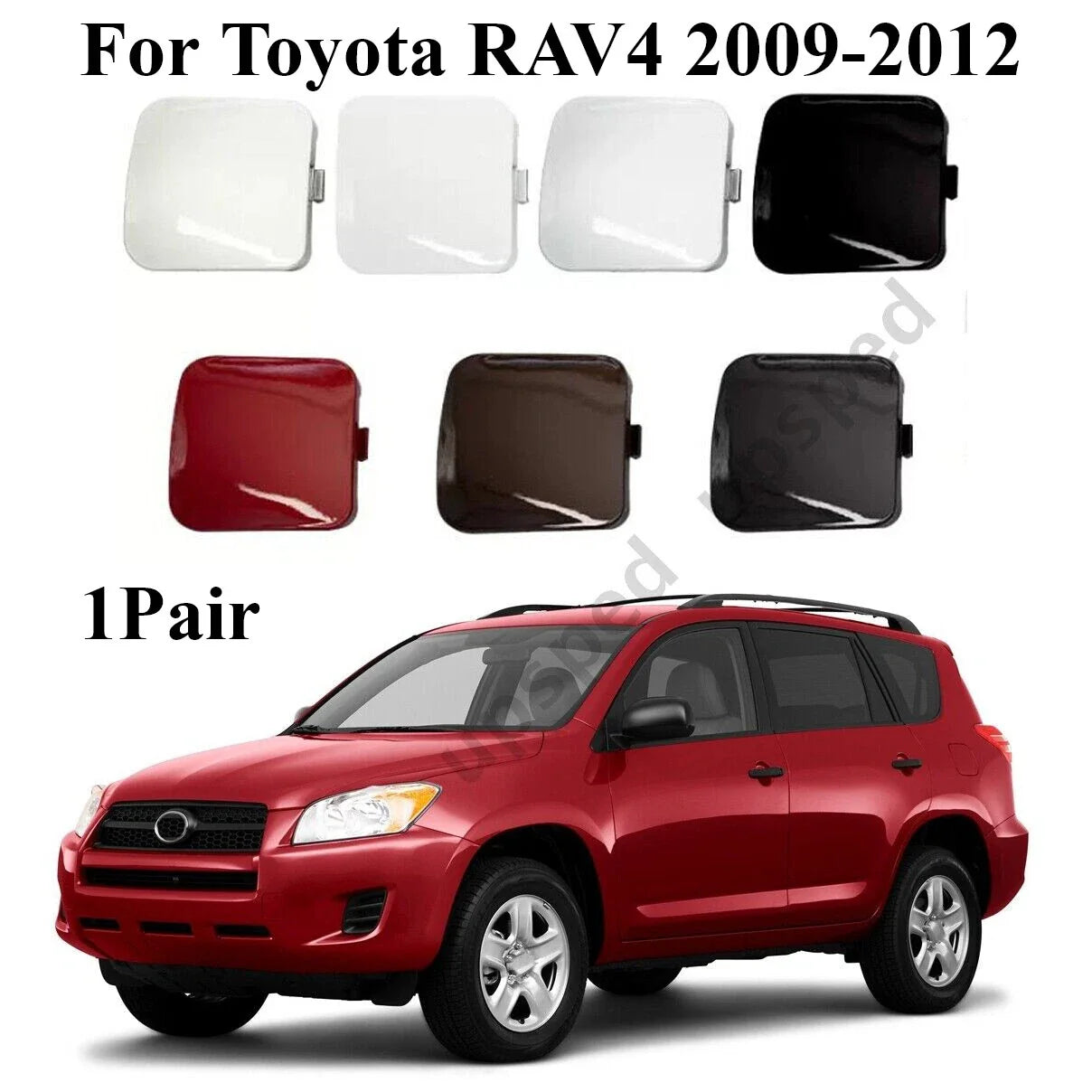 Pair Front Bumper Tow Hook Hole Eye Cover Cap for Toyota RAV4 (2009–2012)