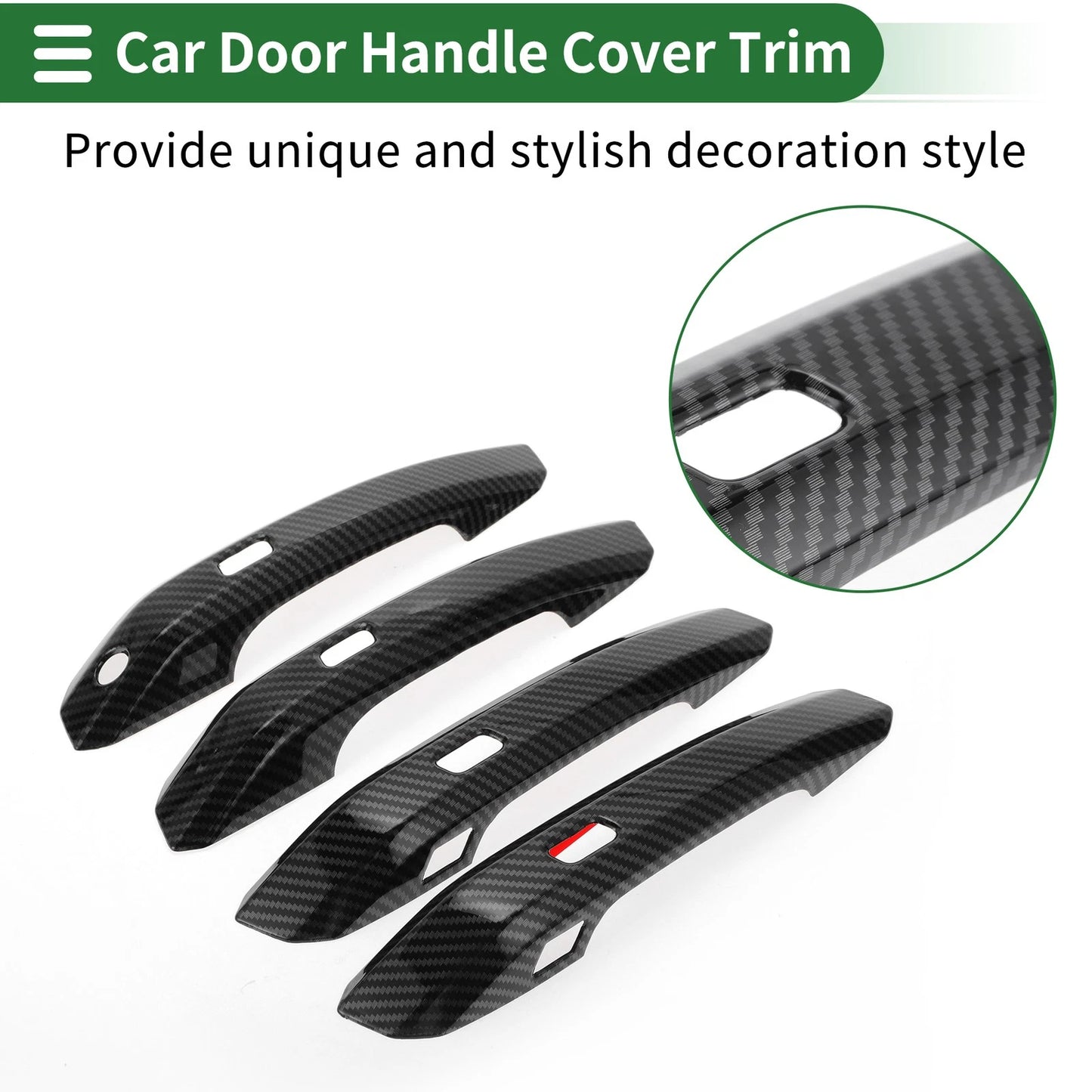 Car Door Handle Cover Trim for Audi A4L (2017–2021) Carbon Fiber Black