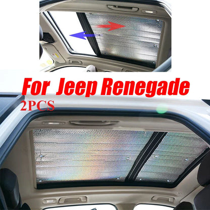 2 x Glass Roof Sun Shade Window Cover for Jeep Renegade (2015–2023)