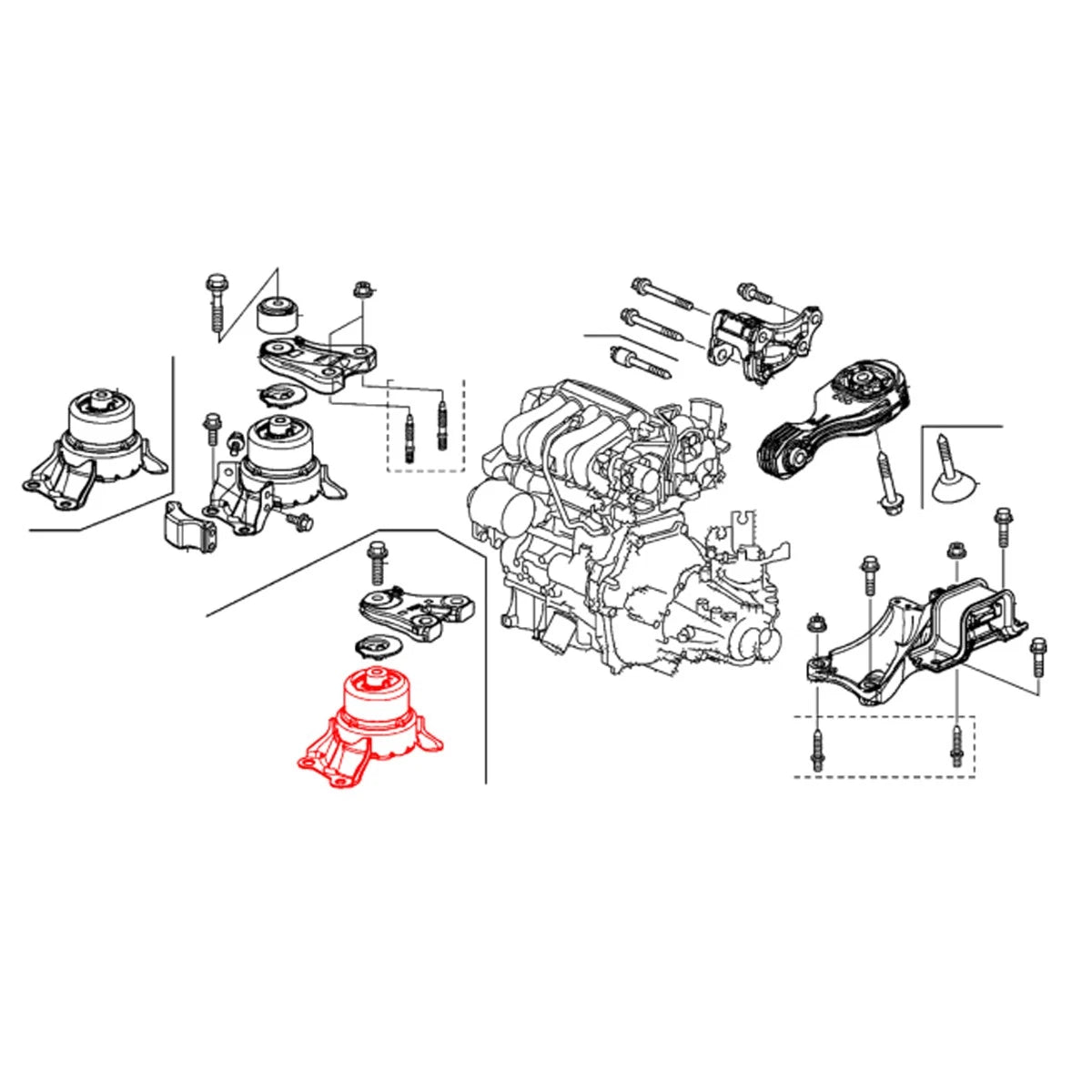 Front Engine Side Mounting for Honda Fit Jazz City GM6 HRV RU1 RU5 (2013–2016)