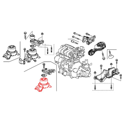 Front Engine Side Mounting for Honda Fit Jazz City GM6 HRV RU1 RU5 (2013–2016)