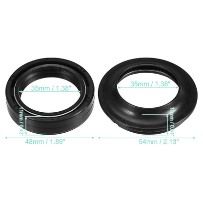 Set of 2 Fork Shock Oil Seal Dust Seal for Kawasaki EX250 (2008–2012)