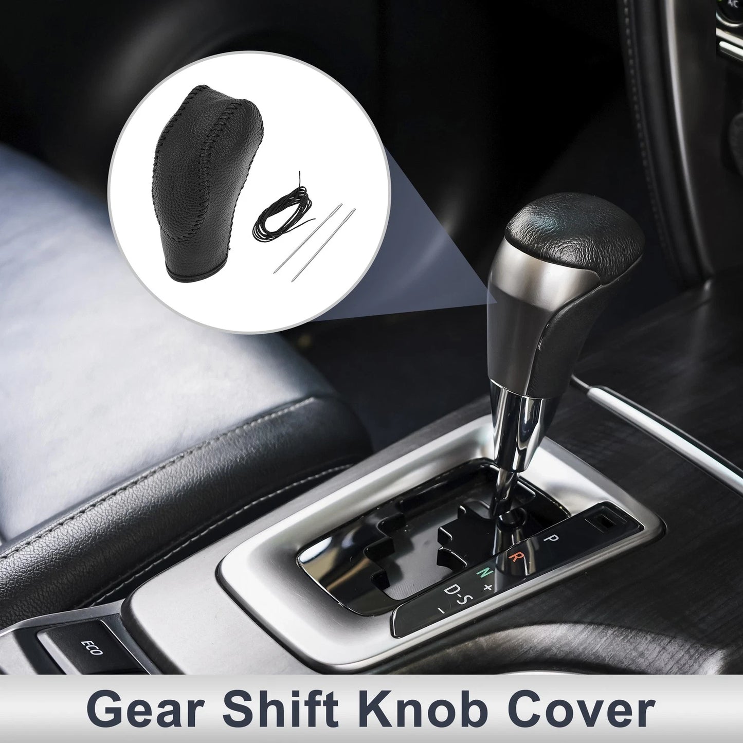 1 Pc Pebbled Gear Shift Knob Cover Black for Ford Fusion (2013-2016)