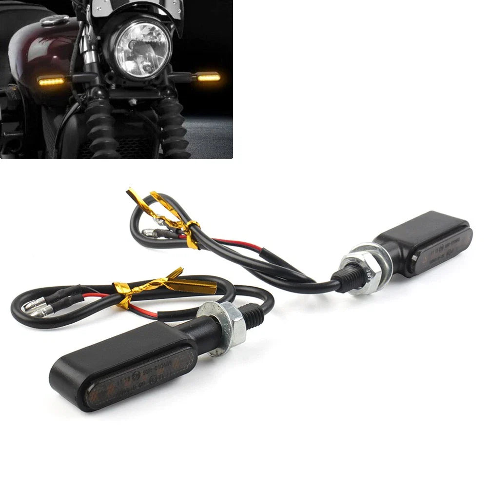 LED Mini Turn Signal Amber Lights for Cafe Racer Bobber