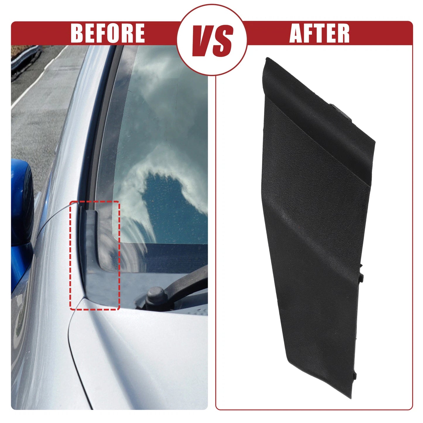 Set of 2 Front Windshield Wiper Cowl Cover Trim for Toyota Corolla (2014–2019)