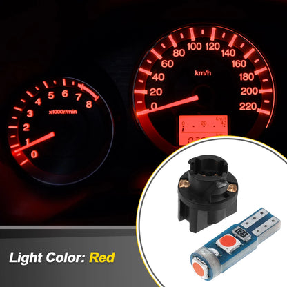 Set of 2 T5 3030 3SMD LED Bulbs Light Red for Car Instrument Panel
