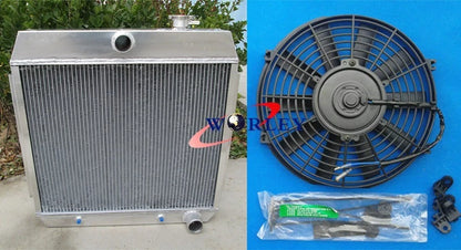 3 Row Aluminum Radiator & Fan for Chevy Bel Air V8 (1955–1957)