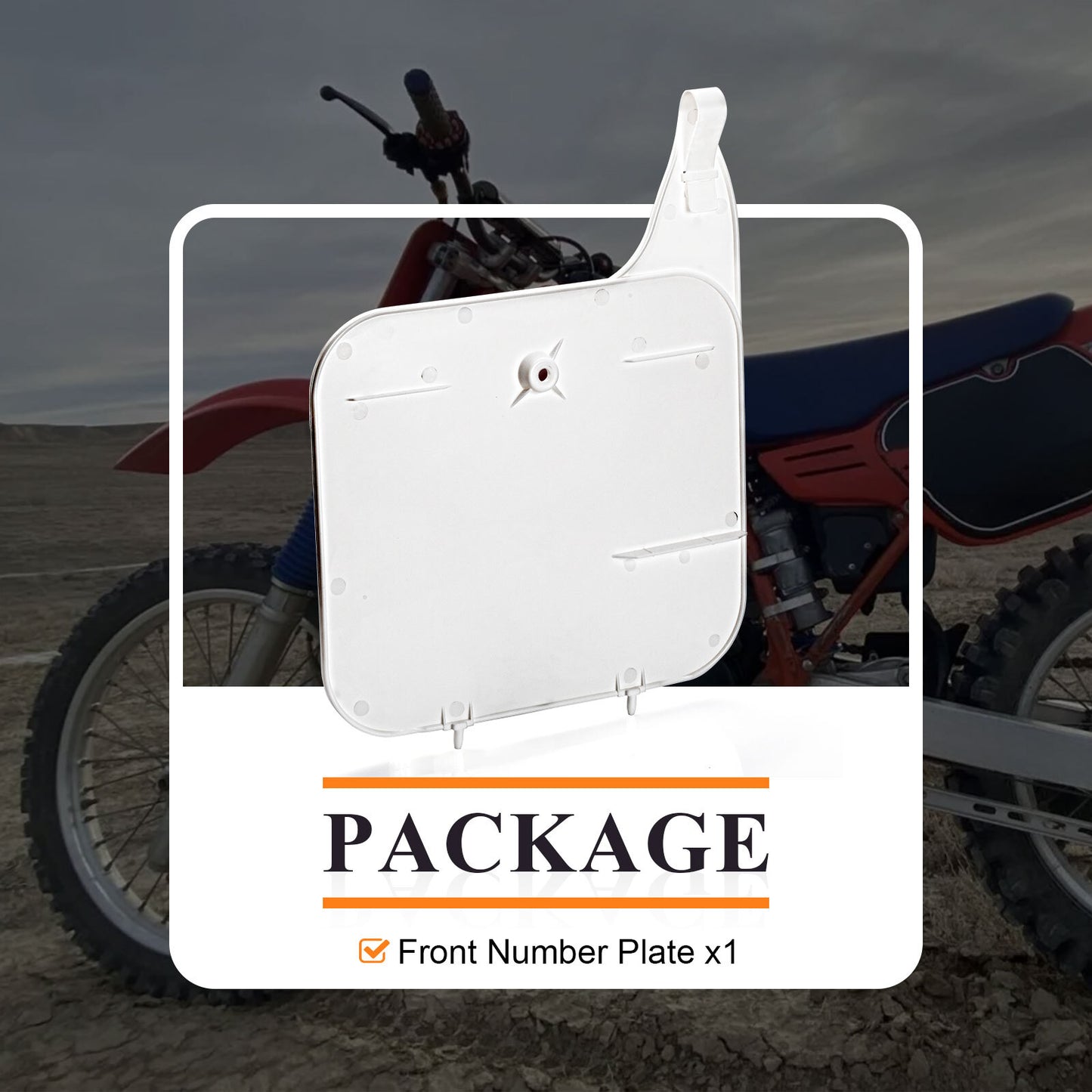 Front Number Plate for Honda XR200R (1990–1999) - Plastic White