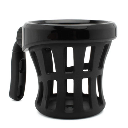 Universal Black Motorcycle Handlebar Cup Holder with Mesh Basket