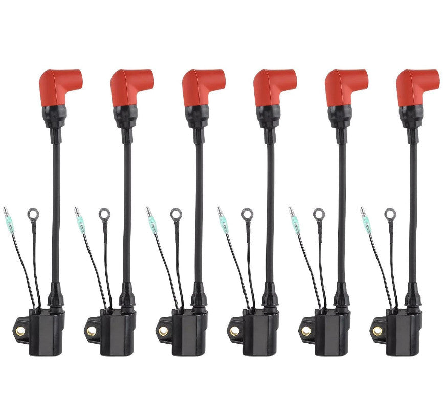 Set of 6 Ignition Coils for Yamaha Marine (Fits Various Models)