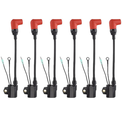 Set of 6 Ignition Coils for Yamaha Marine (Fits Various Models)