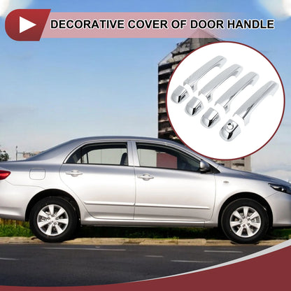 Set of 4 Car Door Handle Covers for Toyota Land Cruiser Prado  Silver Tone