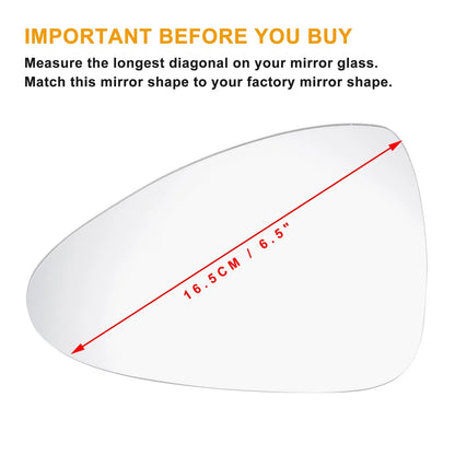 Left Side Heated White Mirror Glass for Porsche Panamera (2009-2015)