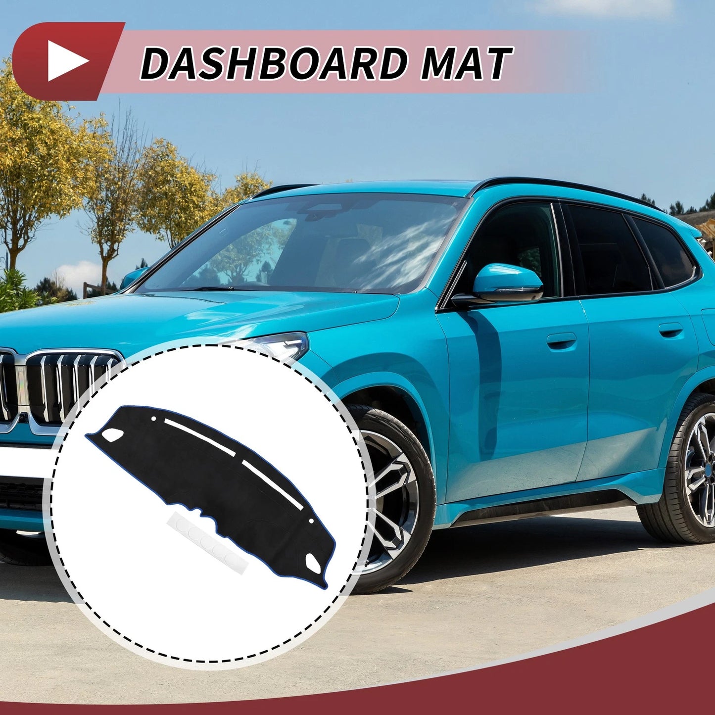 Dashboard Cover Mat for Suzuki Swift ZC33S/13S/53S/C83S (2017–2023) Black Blue