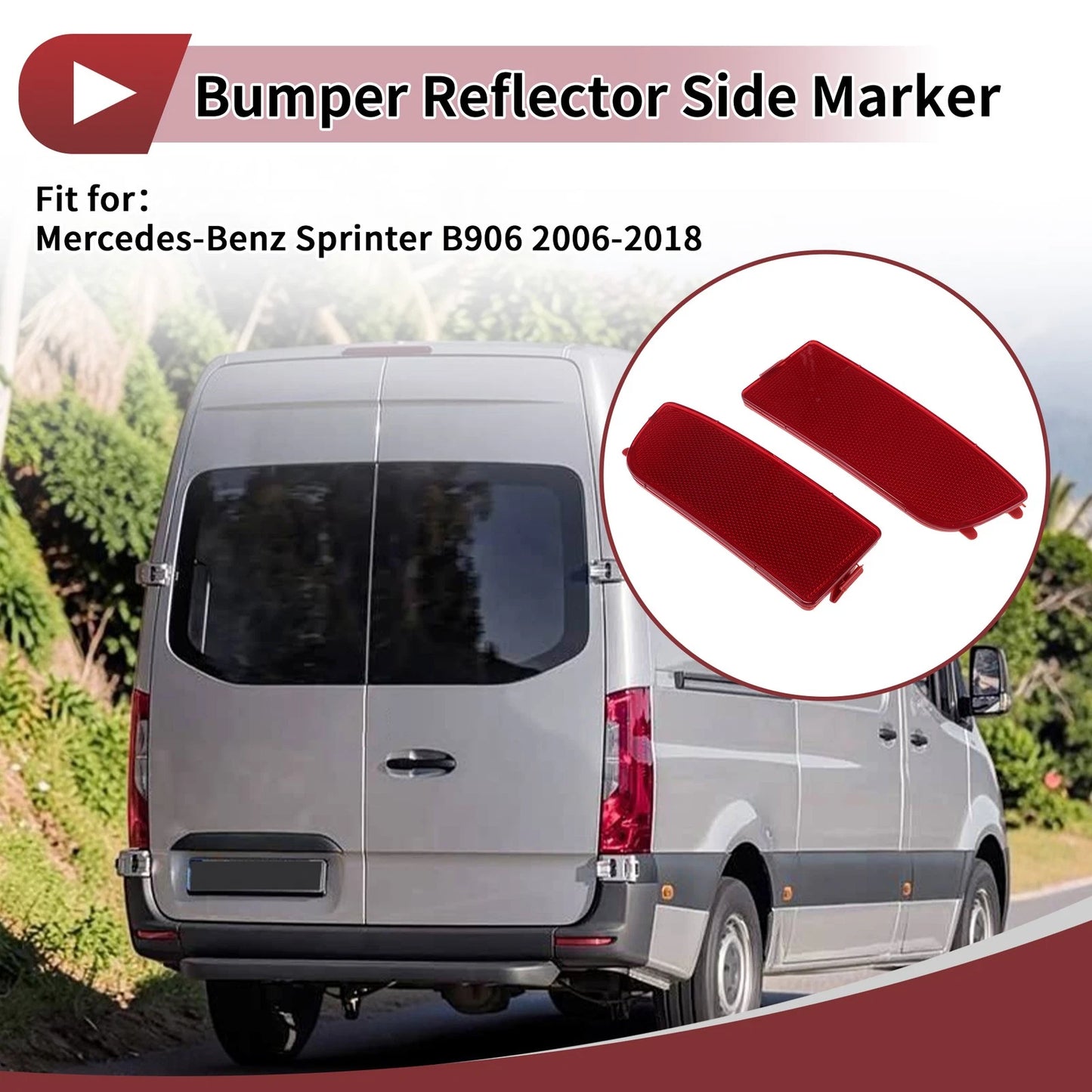 Set of 2 Bumper Reflectors No.A9068260040 for Mercedes-Benz Sprinter B906 (2006–2018)