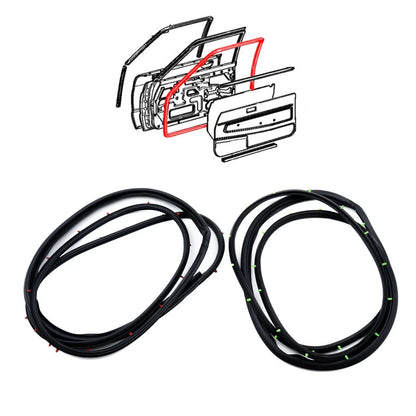 Set of 4 Front Door Weatherstrip Seals for Toyota Starlet (1978–1984)