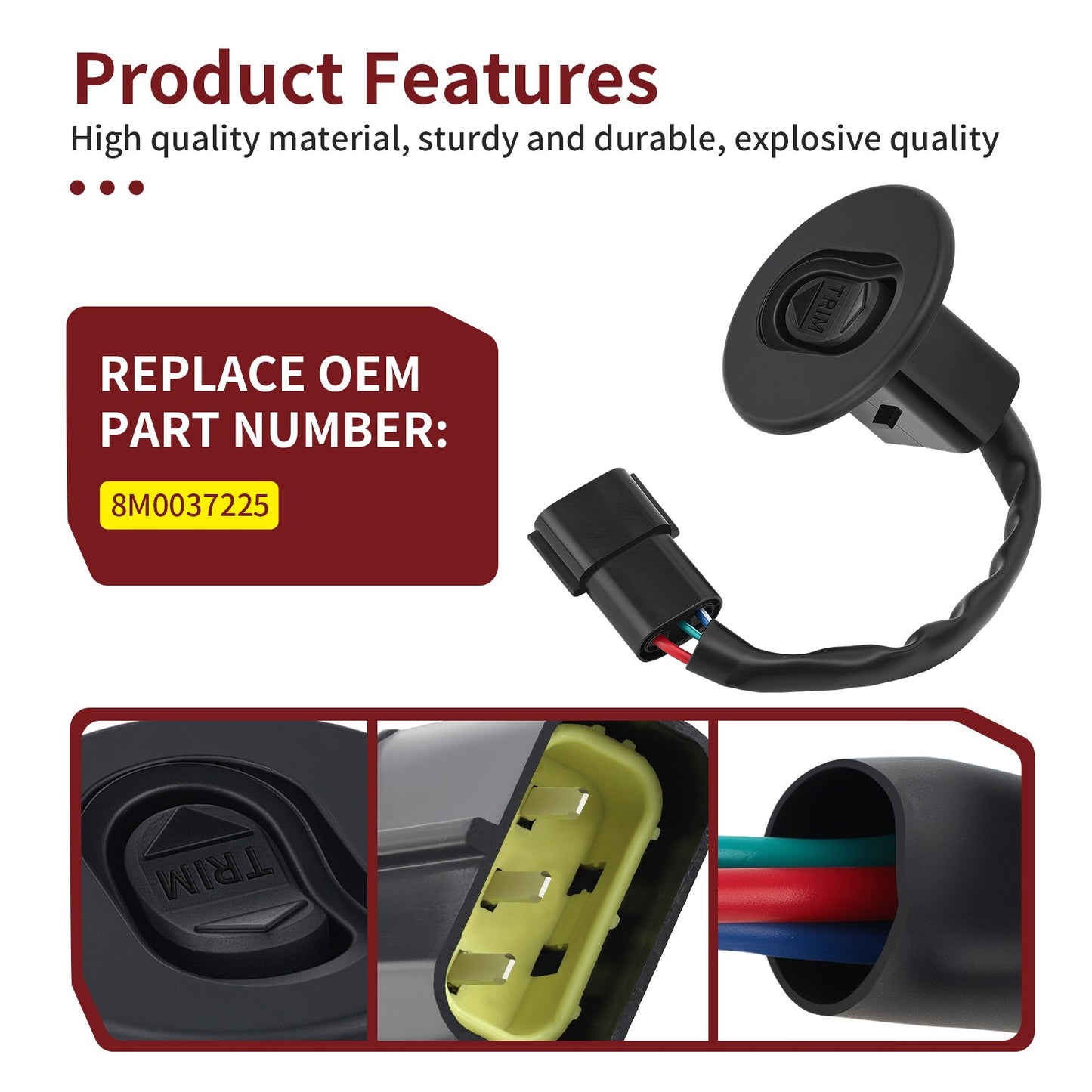 Trim Switch Round Bezel for Mercury 65 80hp (1965–1980)