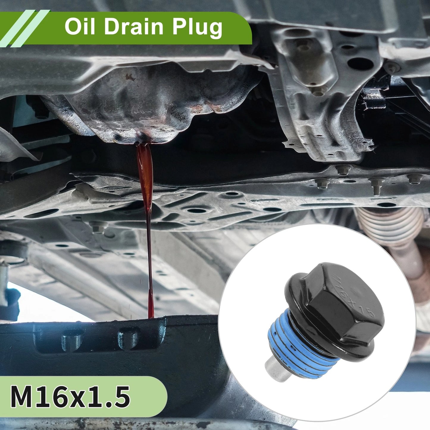 Set of 2 M16x1.5 Copper Oil Drain Plug with Gasket for Car Motorcycle