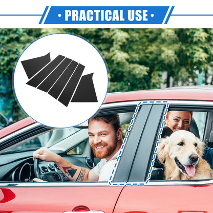 Set of 6 Pillar Posts Door Window Trim Cover for Chevrolet Malibu (2016–2021) Black